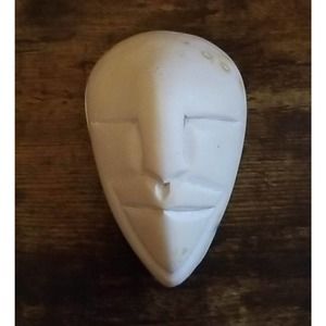 Hand Carved Soapstone Face Or Head Trinket Box Kenya 5" Long
